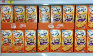 Goldfish "Mac & Cheese" display at Wal*Mart