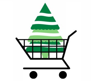 Christmas tree in cart
